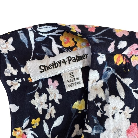 Shelby & Palmer Floral Navy Coral Midi Dress Size Small - Picture 14 of 14